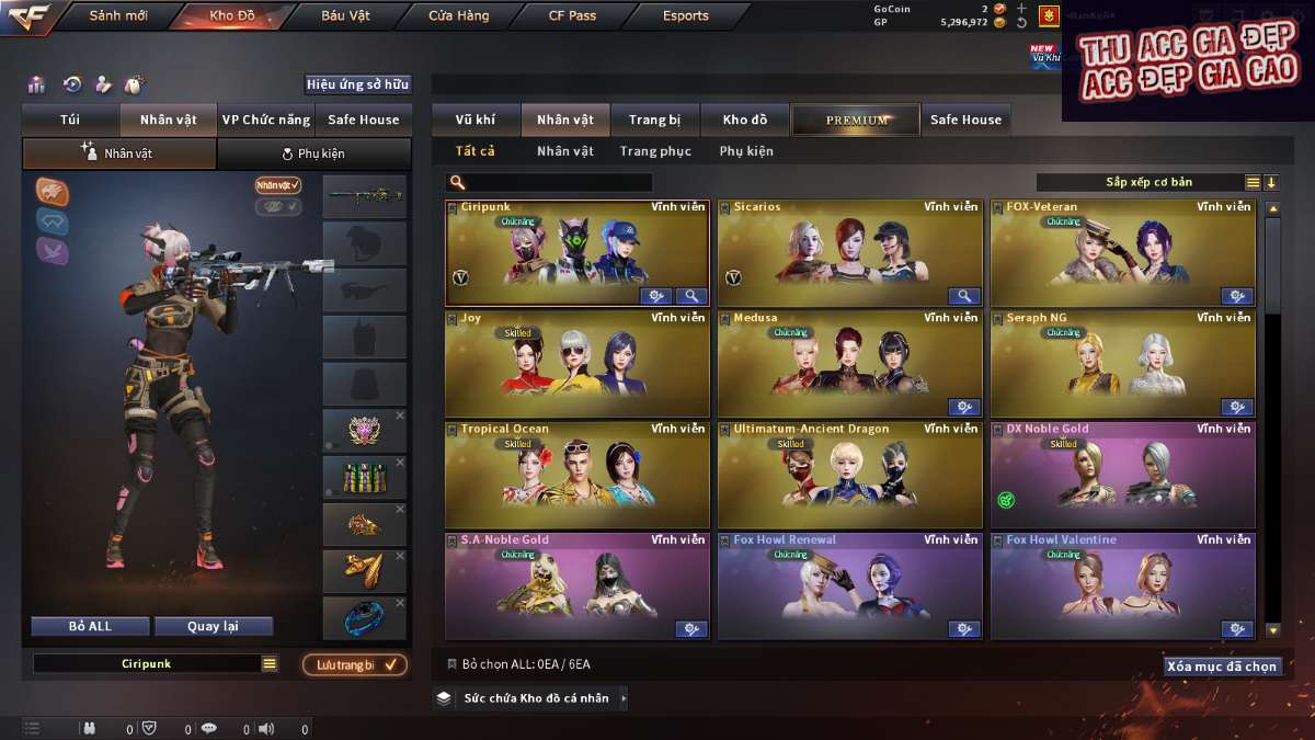 shop acc cf uy tin gia re